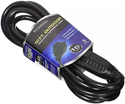 16 AWG 3 Prong Outdoor Extension Cord 3 Outlet Extension Cord 10 Ft Black • $14.99