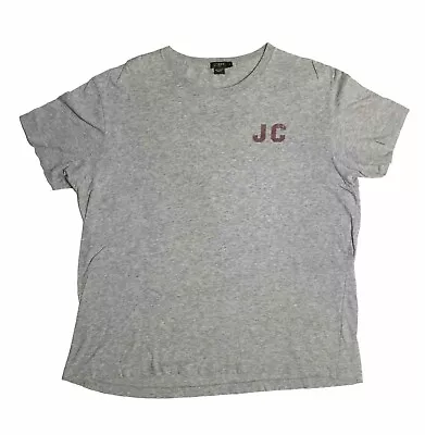 J. Crew Women's Large Heather Gray Rowing Crew Bull Dog T-Shirt Top HasSmallHole • $13.49
