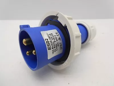 Esr P16326 16 Amp 3 Pin 240v Blue Ip67 Trailing Plug Caravan Industrial 2p &e • £9