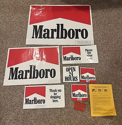 Vintage Marlboro Cigarette Tobacco Store Sticker Display Door Set Sign 90s • $69.99