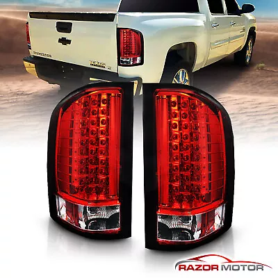 2007-2014 For Chevy Silverado 1500 2500 3500 HD Red LED Rear Brake Tail Lights • $130.58