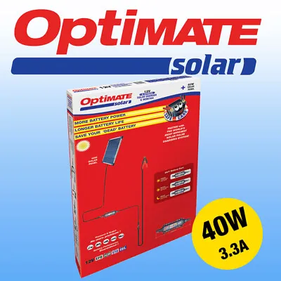 Optimate 40w Solar Panel Motorcycle Battery Charger Maintainer Fully Automatic • £169