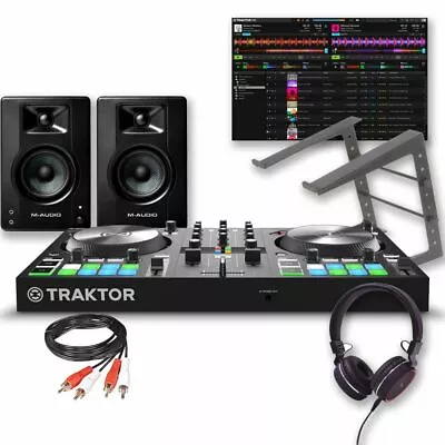 NI Traktor Kontrol S2 MK3 M-Audio BX3 Speakers Laptop Stand & Headphones  Deal • £379