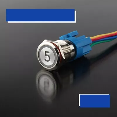 19mm Metal Stainless Steel Number Symbol Momentary Push Button Switch LED 5V 12V • $9.82