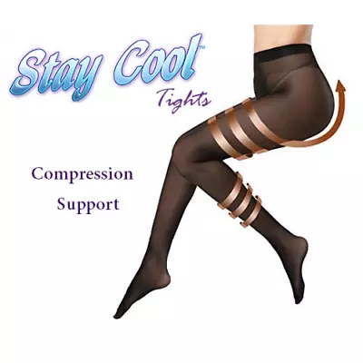 M Tamara Chocolate Stay Cool Tights Hooters Uniform Compression Support Hosiery • $23.49