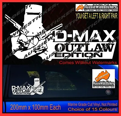 OUTLAW EDITION For ISUZU DMAX Funny Ned Kelly Bundy Aussie Sticker 200mm Pair • $12.90
