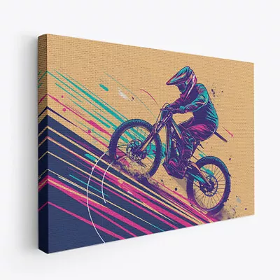 Bicycle Motocross Sport Minimalist 2 Horizontal Canvas Wall Art Prints Pictures • $149.99