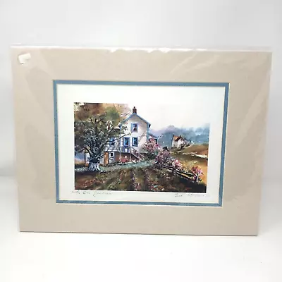 Vintage 92 Ed Gifford 'The Side Garden ' Amish Farm Art Signed And Matted  Print • $19.98