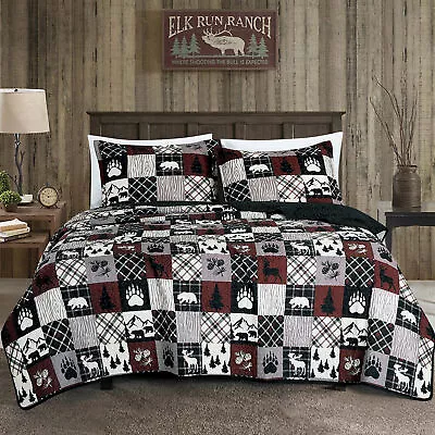 Chezmoi Collection Vista Southwestern Cabin Lodge Microfiber Bedspread Quilt Set • $49.99