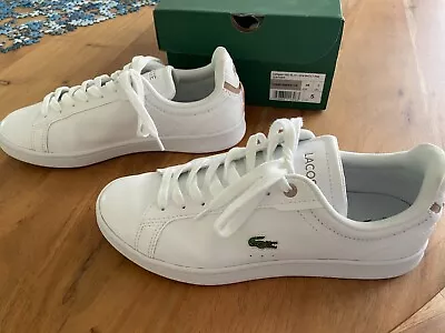 Women's Shoes Size 7 - Lacoste Carnaby Pro - White & Light Pink • $80