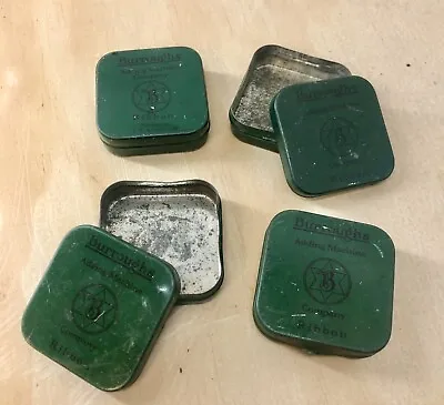 LOT 4x Vintage Burroughs Adding Machine Typewriter Ribbon Tins Small Green Star • $85