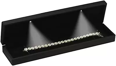 LED Black Bracelet Box .Luxury LED Bracelet Necklace Jewelry Gift Box With Light • $10.75