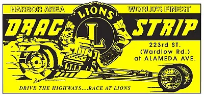 1965 Lions Drag Strip Drag Racing Small Space Poster Art Print • $10.50