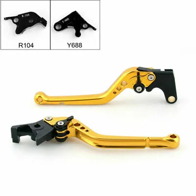 Long Brake Clutch Levers Fit For Yamaha YZF R6 05-14 YZF R1 04-08 R6S Gold • £25.18