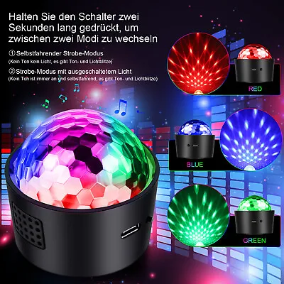 LED RGB Rotating Magic Ball Lights USB DJ Disco Party Lamp Club Mini Night Light • £8.99
