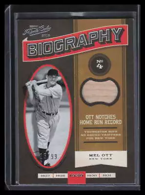 2016 Prime Cuts Biography Materials 15 Mel Ott Bat 15/99 • $20