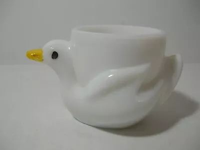 Vintage French Opalex Milk Glass Duck Egg Cup Holder France • $9.95