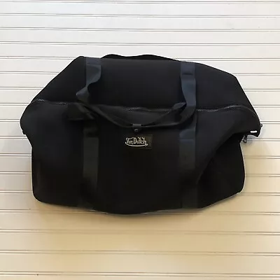 Von Dutch Black Neoprene Duffle Bag Tote Weekender Travel Bag Solid Black • $44.99