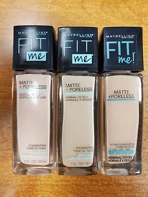3 PACK: Maybelline Fit Me Matte + Poreless Foundation #112/#118/#124 (JJ353) • $14.99