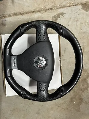 05-09 Vw Mk5 Golf Gti Jetta Gli Leather Steering Wheel Flat Bottom • $235