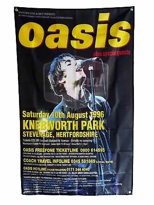 OASIS LIAM GALLAGHER KNEBWORTH CONCERT POSTER MUSIC FLAG 158cm X 88cm NEW • £10.99