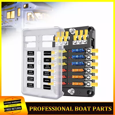 Blade Fuse Box Block 12 Way 12V 32V LED Indicator Holder Car Auto Boat Marine • $26.99