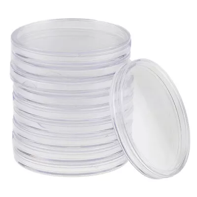 10pcs Plastic Coin Capsules Coin Collect Container Boxes Holder Storage 55mm • £7.33