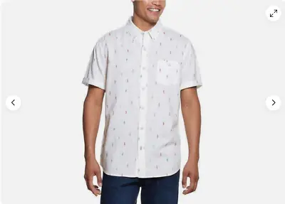 Weatherproof Men's Linen Cotton Blend Button Short Sleeve Shirts(BRT WHITE L)NWT • $20.99