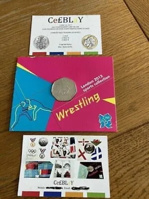 2012 LONDON OLYMPIC SPORTS 2011 WRESTLING 50p COIN UNC SEALED IN CARD. • £25