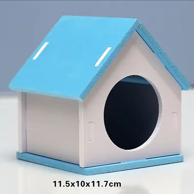 Hamster Wooden House Gerbil Bed Mouse Hammock Degu Rat Nester Cage Accessories • £3.68