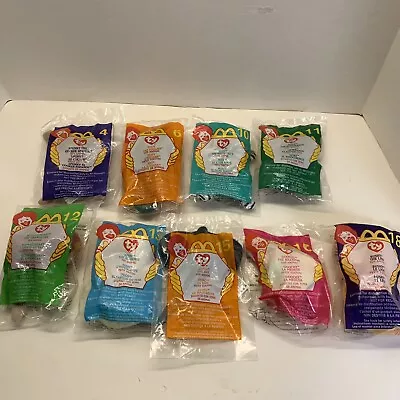 2000 McDonalds TY Teenie Beanie Babies Happy Meal Toys Lot Of 9 New - SEALED • $9