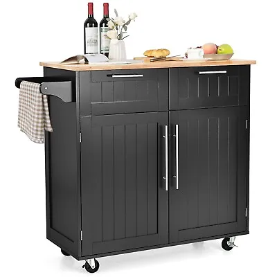 Kitchen Island Storage Trolley Rolling Utility Serving Cart W/ Tower Rack Drawer • £129.95