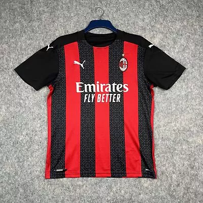 AC Milan Shirt Mens Medium Home 2020/21 Original Football Jersey Puma Top Tshirt • £35.99