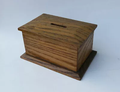 £34.50 • Buy Original Arts And Crafts Antique Hand Made Shaker Style Golden Oak Money Box