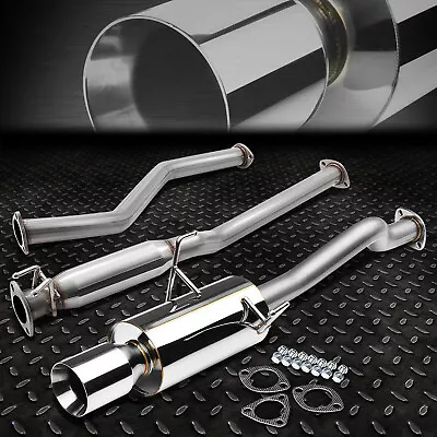 For 01-05 Honda Civic Ex Em Es D17 4  Rolled Muffler Tip Catback Exhaust System • $132.88