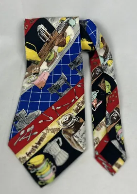 Nicole Miller Silk Tie Cafe Design Hand Sewn • $8.99