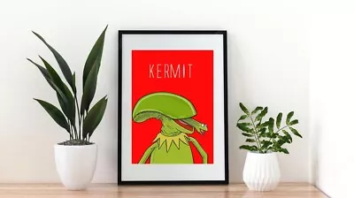 A4 KERMIT THE XENOMORPH MUPPETS FILM ART RETRO POSTER Music CULTURE PRINT HOME • $7.14