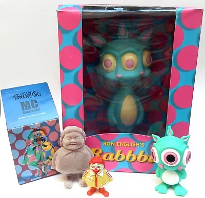 Ron English RABBBIT Dark Horse Figure LOT MC Supersized Dunny Popaganda Vinyl • $155