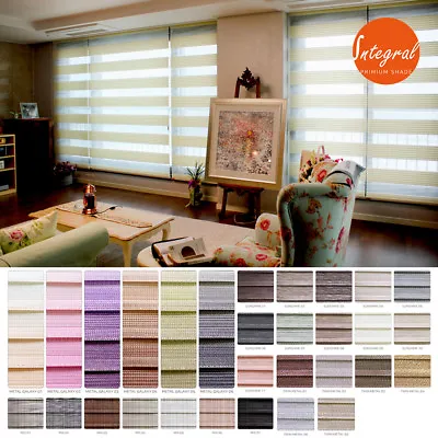 Window Blinds Stripe Light Filtering Shade Zebra Roller Anti UV Custom Made • $22