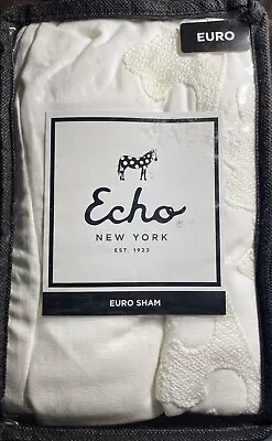 Echo Design New York European Sham Marco In White With White Embroidery • $49.99