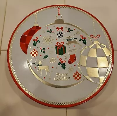Vintage See's Candies Round Christmas Holiday Tin • $8