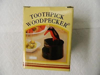 VTG Plastic Woodpecker Penguin Toucan Bird Toothpick  Dispenser  New In Box • $18.90