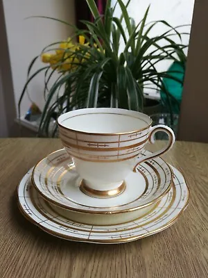 Art Deco Salisbury Bone China Tea Trios Gold On Ivory Looking Unused  • £6.50