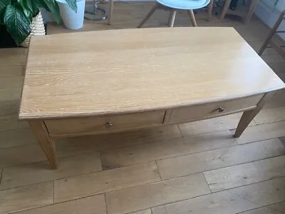 £120 • Buy Excellent Condition Light Solid Oak Coffee Table With Two Front Drawers 