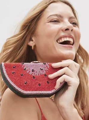 New With Tags Watermelon Red Next Clutch Bag On Gold Chain RRP £45 • £25