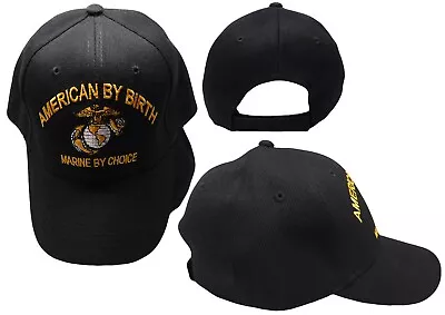American By Birth Marine By Choice EGA Black Cap Hat - Officially Licensed • $12.88