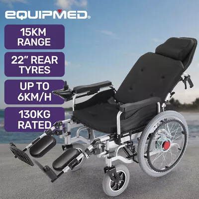 EQUIPMED Power Electric Wheelchair XL Wide Recline Wheel Chair Folding • $1060