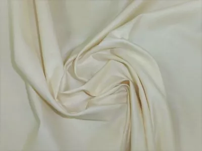 IVORY - COTTON SATEEN CURTAIN LINING FABRIC ( 54  Wide / 137cm) • £3.78