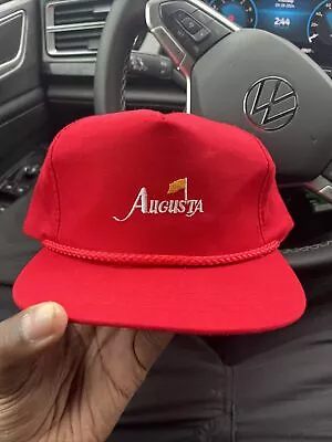 Vtg Masters Augusta Red Hat Cap American Golf Adjustable Clean • $25