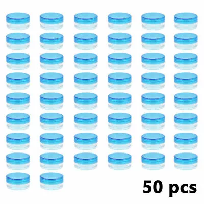 50Pcs Durable Plastic Sample Mini Small Bottle Container Pot Cosmetic Jar 5ml • £5.99